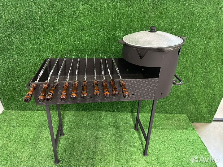 Мангал с печью под казан в наличии