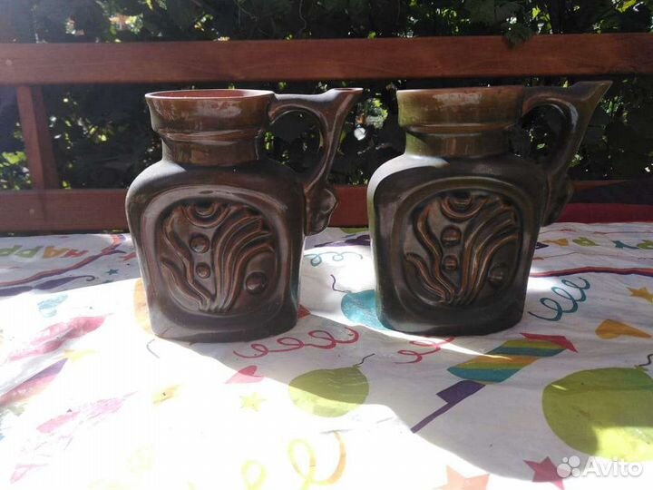 2 кружки керамических для минеральной воды