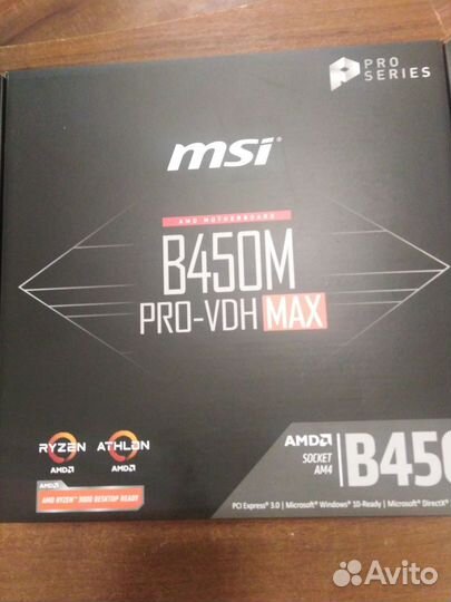 Новая мат плата msi b450 pro-vdhmax