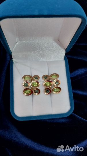 Серьги с полудрагоценными камнями
