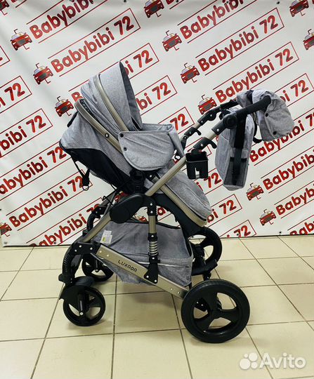 Коляска-трансформер 3 в 1 Luxmom 555 серый