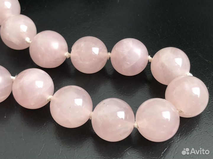 Бусы из розового кварца Винтаж