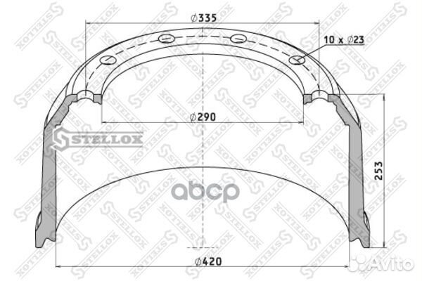 8500038SX торм.барабан 420x180/192 H253 d290