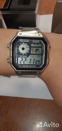 Часы Casio AE-1200WHD-1A Оригинал Кварцевые