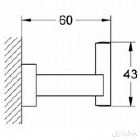Крючок Grohe Essentials Cube 40511001 Хром