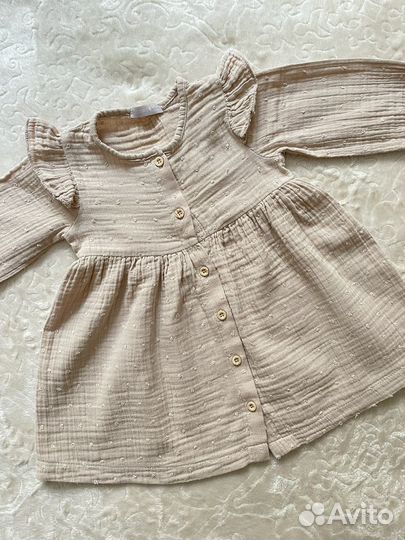 Муслиновые вещи для девочки 74, 80