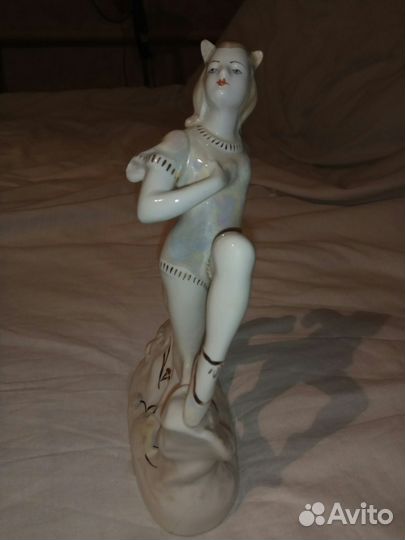Статуэтка Балерина Женщина кошка дфз Вербилки СССР