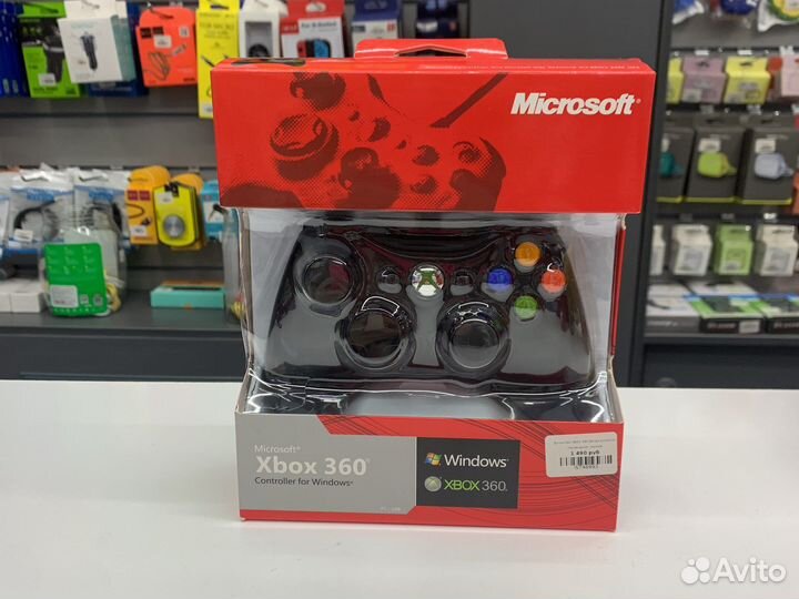 Джойстик xbox 360 черный цвет проводной