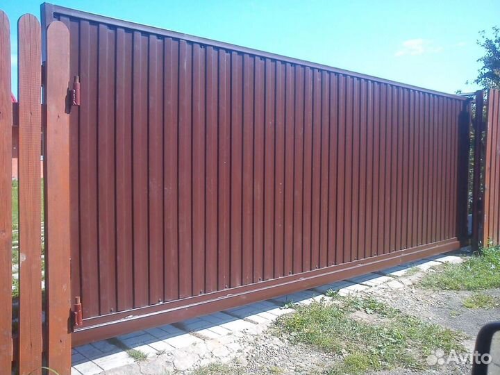 Ворота распашные и откатные под ключ