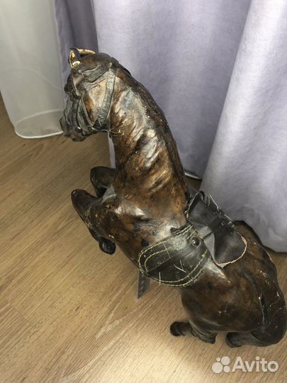 Кожаная лошадка, статуэтка,папье-маше, италия