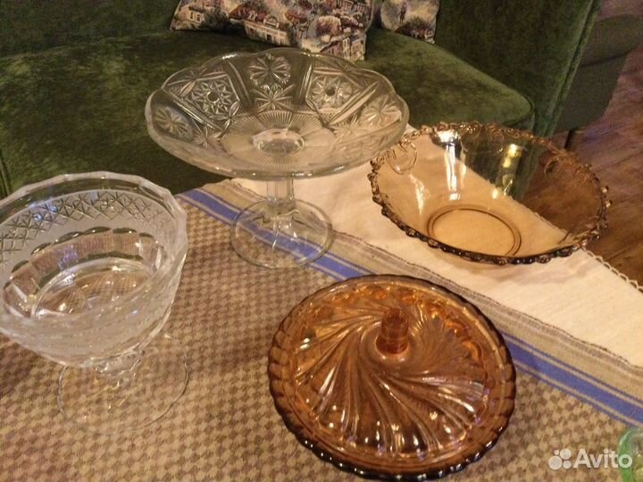 Посуда из цветного стекла СССР