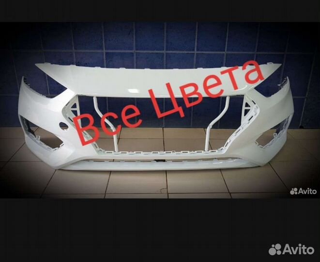 Бампер на Hyundai Solaris 2 белый