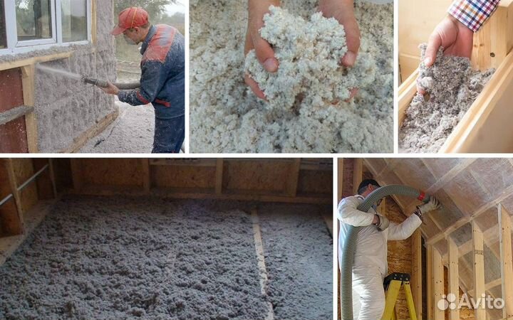 Утепление крыши/пола эковатой