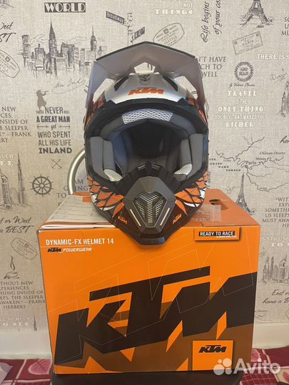 Мотошлем кроссовый KTM детский б/у размер S