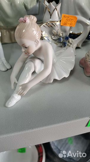 Фарфоровые статуэтки балерина, голуби, decor