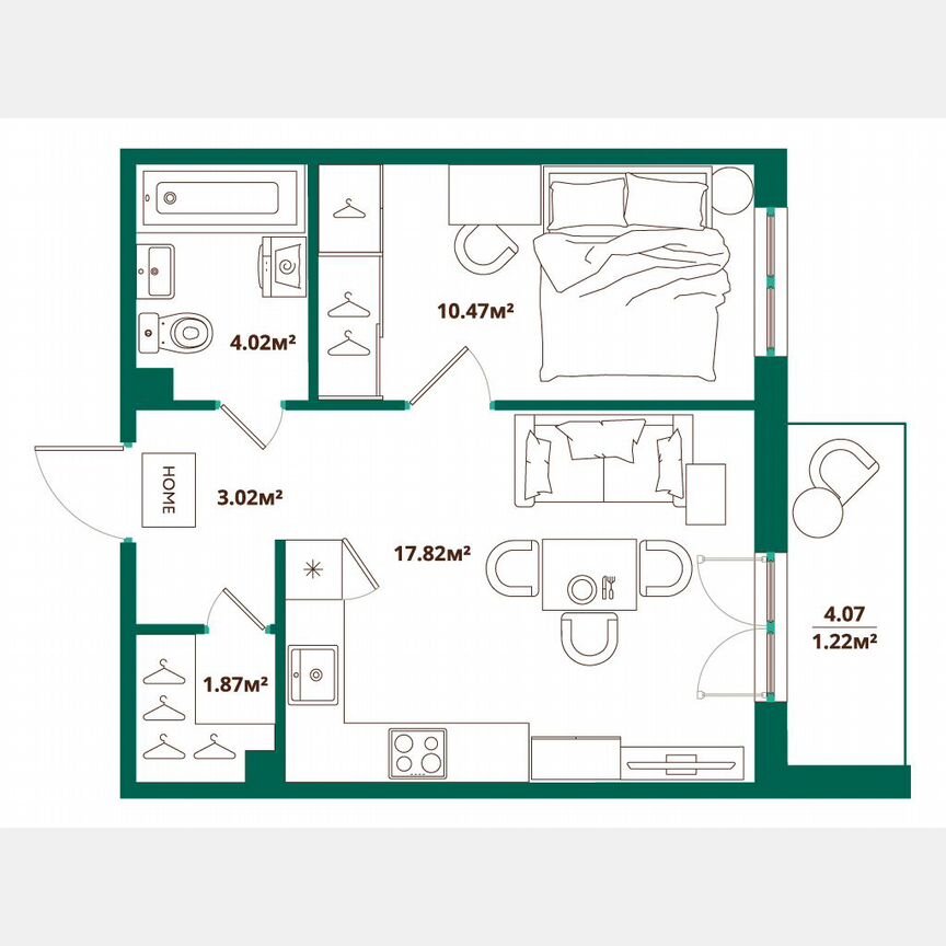 1-к. квартира, 38,4 м², 5/12 эт.