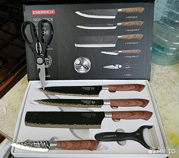 Набор кухонных ножей everrich ER-0210