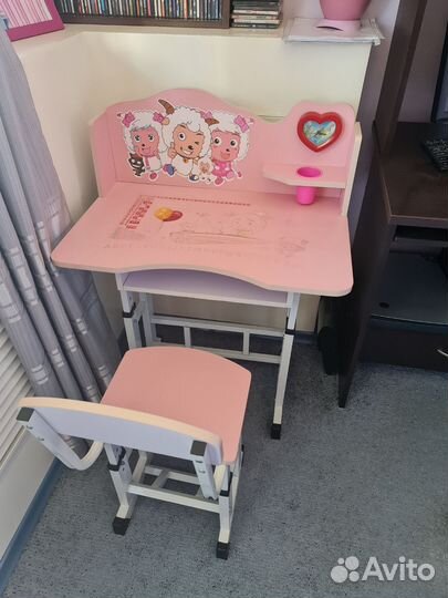 Детская растущая парта со стулом