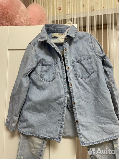 Джинсовая рубашка zara