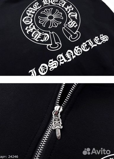 Зип худи Chrome Hearts LOS angeles Черное