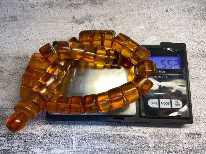 Янтарные бусы натуральные. Шайба. СССР