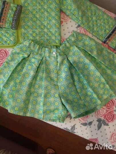 Костюм orby 134 жакет + юбка шорты