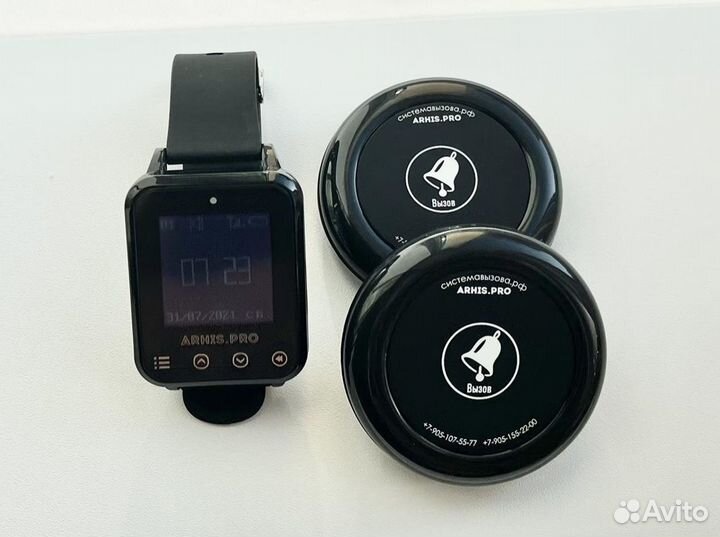 Кнопка вызова официанта/персонала/сотрудника и час