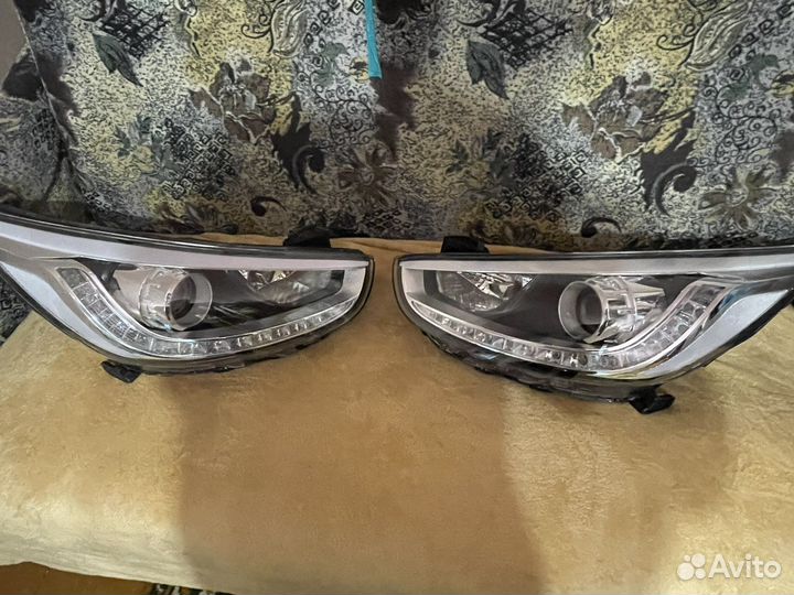 Фары на hyundai solaris 1 с линзами до рест