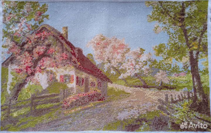 Картина вышивка крестом девочка природа