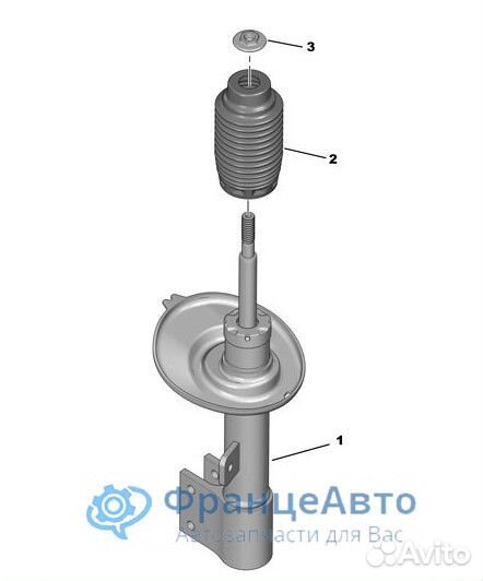 Амортизатор передний, правый Peugeot 308, 3008, 40