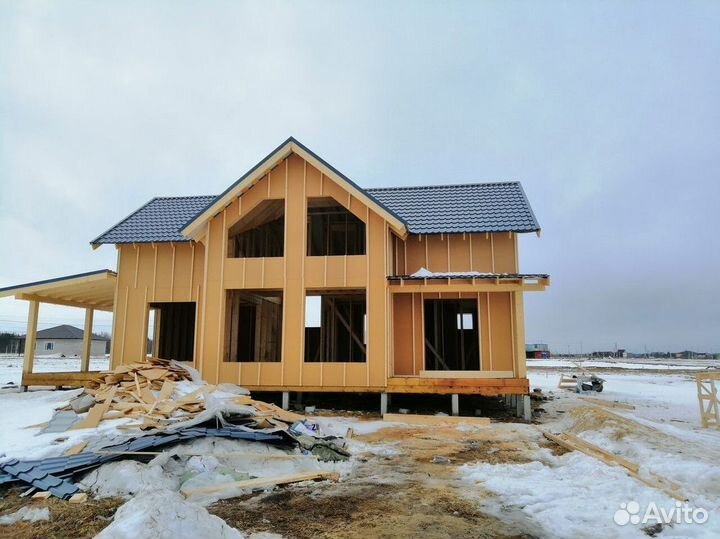 Дом из бруса с террасой