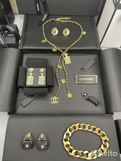 Chanel колье цепочка серьги браслет