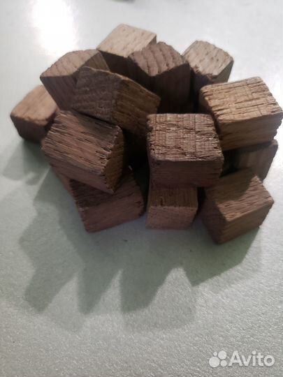 Дубовые кубики, щепа, палочки для настройки