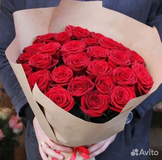 Букет из 25 розы Цветы
