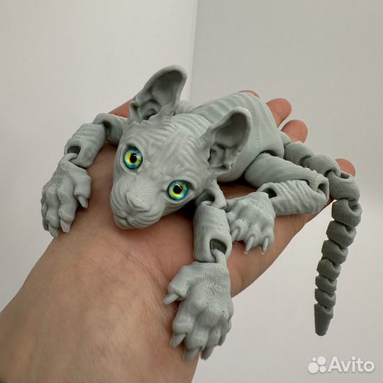 Игрушка кот сфинкс напечатанный на 3D-принтере