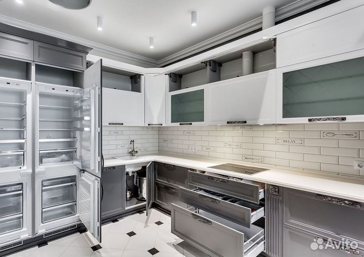 Кухня Серая Классик на заказ собственное производс