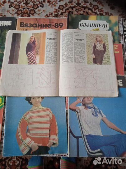 Журналы по вязанию 70-90 гг и наборы открыток