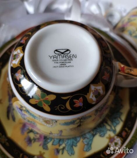 Сервиз кофейный Yamasen. Фарфор. Япония. 24ct gold