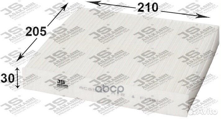 Фильтр салона honda jazz 08- AC8503 JS Asakashi