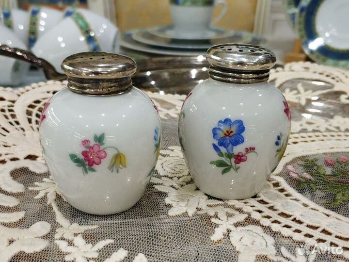 Старинный фарфоровый набор соль перец
