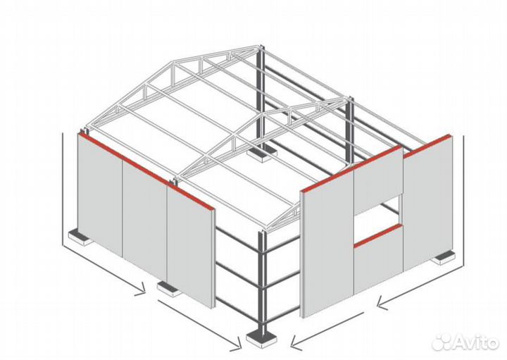 Сборка гаража из сэндвич-панелей без посредников