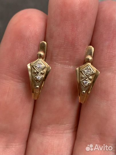 Серьги золотые 583 пробы СССР