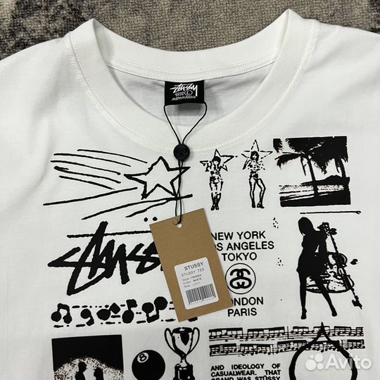 Футболка Stussy принт звезды женщина