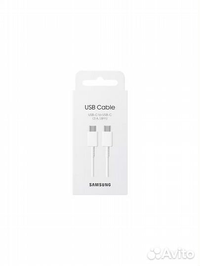 Кабель USB Type-C - USB Type-C 1.8 m (3A) белый