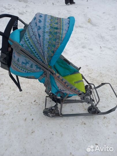 Коляска санки 4 колеса