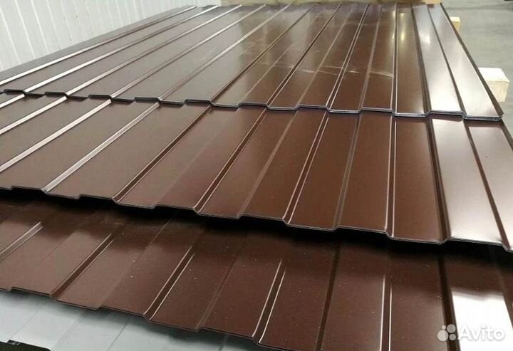 Профнастил профлист серокоричнывый