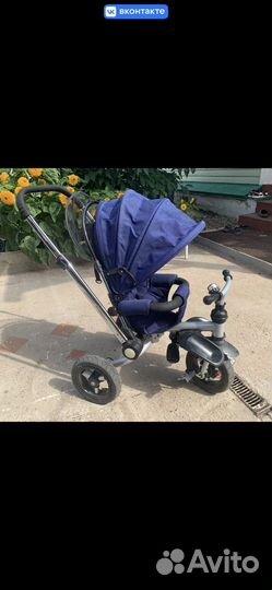 Детский трехколесный велосипед-коляска