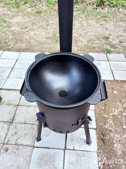 Казан печь с трубой