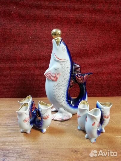 Штоф с рюмками Рыба СССР