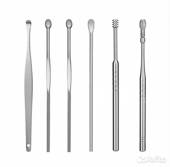 Набор для чистки ушей 6 предметов в контейнере